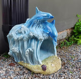 Gutter Diverter Rain,Dolphin Statue Deco Gutter Extension Downspout,Eco-Friendly Resin Sculpture Gutter Extender Diverter,Splash Block, Perfect Rain Gutter Downspout Extension for 3"x4" Downspouts