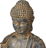Sitting Buddha 21" High Large Zen Asian Indoor Outdoor Decor Faux Stone Floor Fountain with Light LED Standing Waterfall Water Feature for Outside Garden Patio Yard Backyard Porch - John Timberland