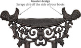 Lulu Decor, Cast Iron Garden Boot Scraper, Solid Decorative Design with Pointed Bottom for Easy in ground use, H 10" W 11"(1 pc Rooster)