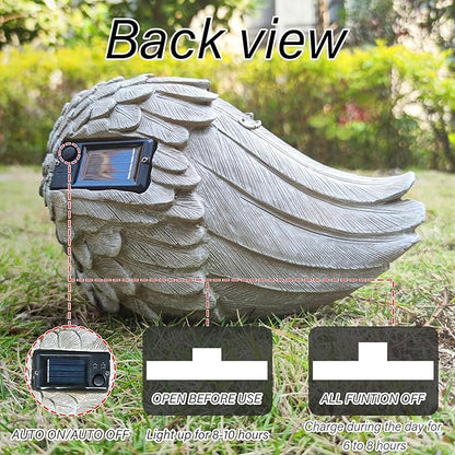 Solar Cat Garden Statue Decor for Outside, Cat Lover Gifts with Wings and 7 LED Lights for Outdoor,Sol Garden and Patio Decor for Yard, Unique Birthday House Warming Gifts for Mom