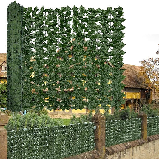 Artificial Ivy Privacy Fence Screen: 40"x 140"(39.2 SQFT) UV-Anti Faux Hedge Fence and Fake Ivy Vine Leaf Wall Panels for Indoor&Outdoor Green Backdrop, Garden Greenery Decor