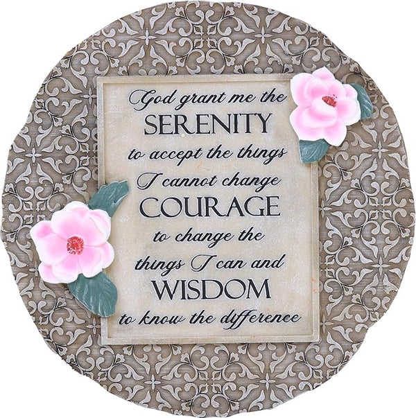 Spoontiques Serenity Prayer Stepping Stone - Decorative Garden Stone for Yard, Patio, Garden or Walkway - Outdoor or Indoor Home Décor