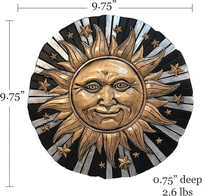 Spoontiques - Garden Décor -Sunface Stepping Stone - 9 5/8" Diameter Decorative Stone for Garden