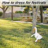 2pcs 23-25 Inch Poseable Goose Wings, White Porch Goose Wings Clothes Decorative Porch Statue Outfit Accessories for Outdoor Lawn Yard Garden Art Decoration