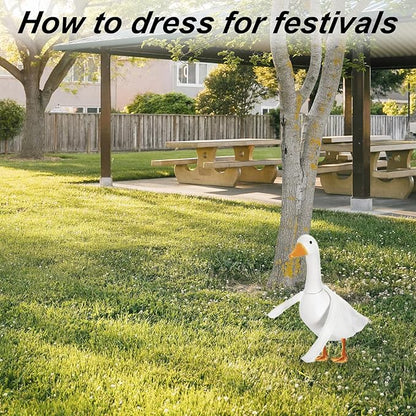 2pcs 23-25 Inch Poseable Goose Wings, White Porch Goose Wings Clothes Decorative Porch Statue Outfit Accessories for Outdoor Lawn Yard Garden Art Decoration