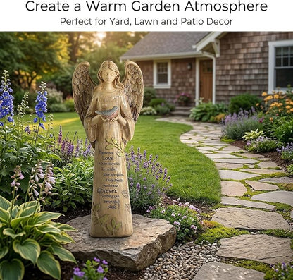 Topadorn Garden Statuary Outdoor Praying Angel Resin Figurines,Angel Collectible Sculptures,10" H