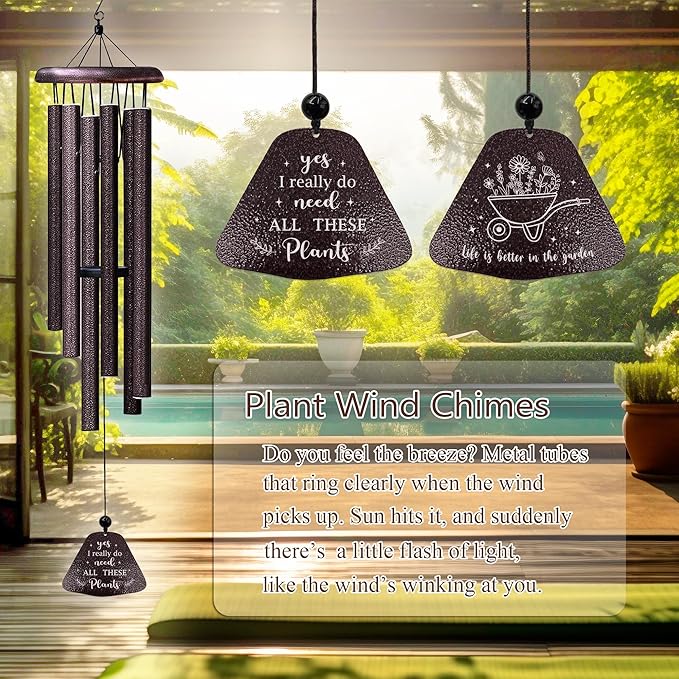 Gardening Gifts for Women, Garden Wind Chimes for Outside 32'', Plant Lover/Lady Gifts for Women, Gift for Gardeners Woman