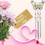 Mom Butterfly Wind Chime with Pressed Flowers - Floral Hanging Wind Chimes for Mom - Mother's Day, Birthday for Mother - Decorative Garden or Window Gift - 20 Inch Long