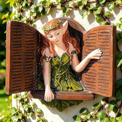 Teaeeno Whimsical Fairy Garden Gnome Statue, Tree Faces Decor Outdoor -7.8 Inch, Funny Garden Tree Decoration,Ideal Patio Yard Lawn Porch Decor