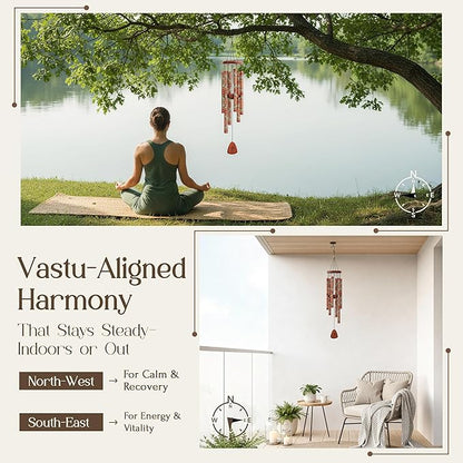 Premium Spiritual Mandala Wind Chime – Vastu-Inspired Deep-Tone Chimes for Home, Garden & Patio – Large 37” Mindful Gift of Abundance, Good Luck & Healing – One Tree Planted