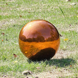 Stainless Steel Gazing Globe Mirror Ball, Decorative Gazing Balls for Garden, Reflective Smooth Garden Ball Sphere for Outdoor Yard Decoration (Orange, Dia: 10 inch)