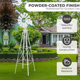 Outvita 8FT Ornamental Windmill for Yard, Heavy Duty Durable Metal Weather Vane Garden Decoration Weather Resistant for Garden, Farm, Seaside