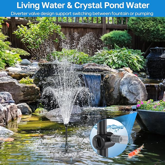 Antfraer Pond Filter Fountain Pump Kits with UV Clarifier, Pond Filter Box with 40W 660GPH Submersible Pump, KOI Pond Filter for Outdoor Ponds Garden Fountain Waterfall Aquarium Koi Pond