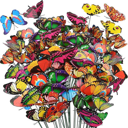 80 Pcs Decorative Butterfly Garden Stakes, 11.4 inch Waterproof Butterfly Picks for Flower Bouquet Arrangements, Colorful Plant Stick Kit Decorations for Patio Yard Pot (Multicolor)