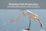 AlpineReach Koi Pond Netting Kit 7 x 10 ft Black Heavy Duty Woven Fine Mesh Net Cover for Leaves - Protects Koi Fish from Blue Heron Birds, Cats & Predators – Reusable & Stakes Included