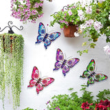 Pipilily 4 Pieces Metal Butterfly Wall Art Decor, Outdoor Indoor Fence Metal Wall Sculptures, Hanging Decoration for Garden Yard Living Room Bedroom Patio Balcony (Color Set 2)