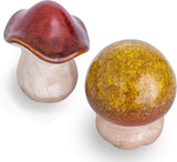 Ceramic Mushroom Garden Statue - Outdoor Decor for Whimsical and Enchanting Landscapes - Durable, Fade-Proof, and Easy to Clean - Set of 2, 4 Inche