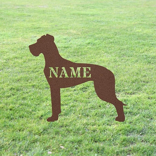 Personalized Great Dane Copper Garden Statue Stake,Custom Great Dane Outdoor Yard Art Decor,Memorial Remembrance Sculpture for Yard Garden Porch Lawn Grassland Park Farm Flowerpot Decor.