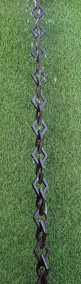 Diamond Links Rain Chain (Bronze Powder-Coat) with Installation Kit (12 Feet)