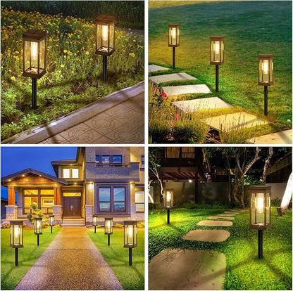 BesLowe Solar Pathway Lights Outdoor, 4-Pack Large LED Solar Light Outdoor Waterproof, Super Bright Outside Lights for Yard, Sun-Powered Landscape Lighting for Garden Walkway, Warm White