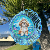Shih Tzu Wind Spinner, Dog Wind Spinners, Wind Spinner Hanging for Outdoor & Indoor Décor, Unique Gifts for Yard Garden Decoration or Patio Décor (Shih Tzu 1)