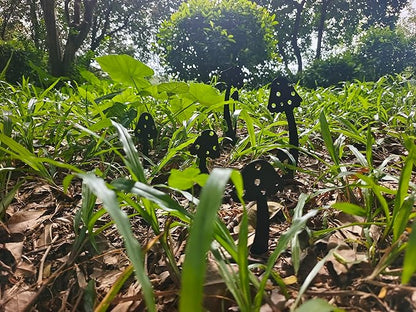 Metal Mushroom Yard Art Garden Decorative Stake Hollow Out Mushrooms Silhouette Statue Decor, 5pcs Mushroom Family Silhouette Sets for Pathway, Floor, Garden, Lawn, Outdoor Decorat (Metal Mushroom)