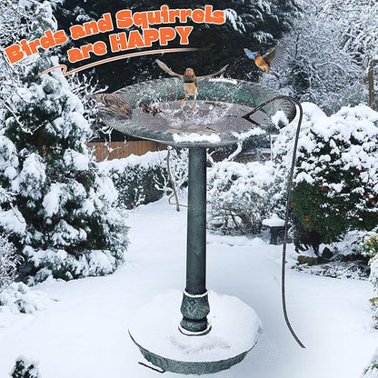 2 Pack Upgrade Bird Bath Heater for Outdoors in Winter, Pond Deicer 60 Watts Birdbath Deicer Water Heater Thermostatically Controlled with Auto Shut off Function for Patio Lawn (Frosted Gray)
