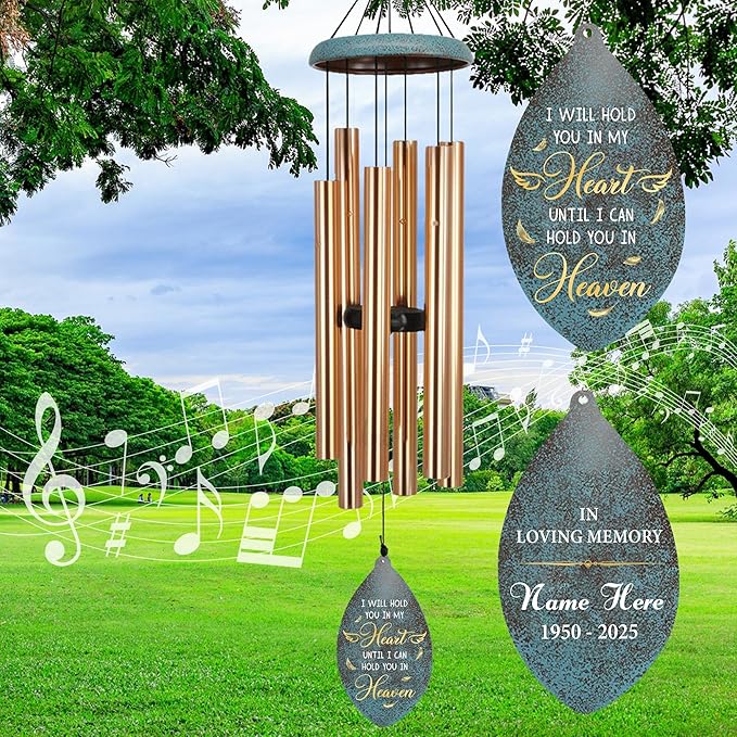 ASTARIN Personlized Wind Chimes Memorial, 35 in Sympathy Gifts for Loss of Loved One, Sympathy Wind Chimes for Loss Lover Mother Father, Metal Wind Chime for Funeral(Produced in USA)