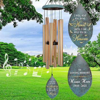 ASTARIN Personlized Wind Chimes Memorial, 35 in Sympathy Gifts for Loss of Loved One, Sympathy Wind Chimes for Loss Lover Mother Father, Metal Wind Chime for Funeral(Produced in USA)