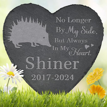 Pet Memorial Stone Hedgehog - Hedgehog Headstone - Hedgehog Memorial Stone - Hedgehog Memorial Gifts - Loss of a Hedgehog - Hedgehog Loss Gifts (Heart-Shaped)
