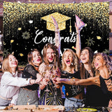 Large School Graduation Party Banner Decorations 72x44 Inch, Graduate Banner for Class of 2025 Ceremony Congratulations Grad School Prom Favors Party Supplies, Garden Flag Photography Background