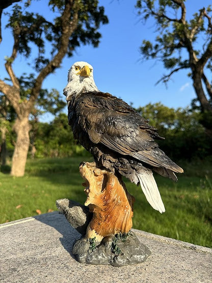 Teaeeno Majestic Eagle Decor Statue,Eagle Yard Decor Sculpture,Animal Statue Indoor/Outdoor Desk Decor for Home,Animal Figurine Ornament,Art for Desk,Garden Lawn Ornament,Perfect for Room,Office Table