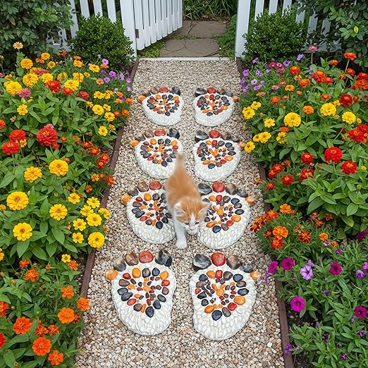 Outdoor Stepping Stone - Courtyard Entrance Paving Stone - Garden Sidewalk Decoration Stone Simulation Pebble (2-Piece Set) # B Small Size