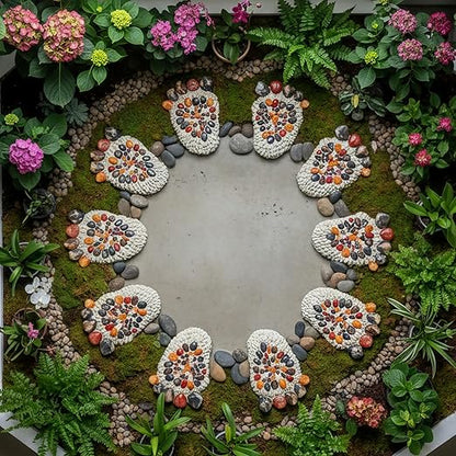 Outdoor Stepping Stone - Courtyard Entrance Paving Stone - Garden Sidewalk Decoration Stone Simulation Pebble (2-Piece Set) # B Small Size