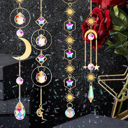 Ysleen 16 Pcs Crystals Suncatcher Colorful Hanging Sun Catcher for Window with Chain Pendant Ornament Prism for Garden Wedding Party Indoor Outdoor Decoration Gift(Rainbow)