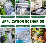 LONGRUN Waterfall Pool Fountain, Updated 5.9'' Wider Open Lip Stainless Steel Waterfall Spillway, Decorative Water Feature for Swimming Pools, Koi Ponds, Spa & Garden - 11.8''