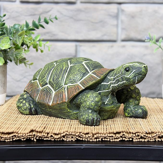 Sunnydaze Terrance the Tortoise 9-Inch Long Polystone Indoor/Outdoor Garden Statue