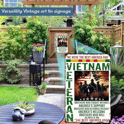 Veterans Day Metal Tin Sign Vietnam Veteran We Are The Best American Retro Tin Sign For Wall Art Shabby Chic Gift Suitable Veteran12x8 Inch 8x12 inch