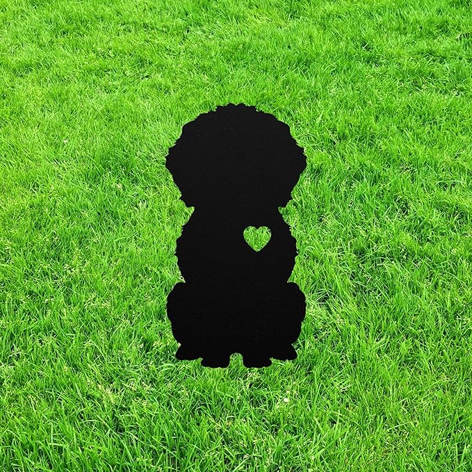 Personalized Bichon Frise Garden Statue Stake Custom Bichon Frise Outdoor Yard Art Decor Memorial Remembrance Sculpture Statue for Yard Garden Porch Lawn Grassland Park Farm Flowerpot Decor.