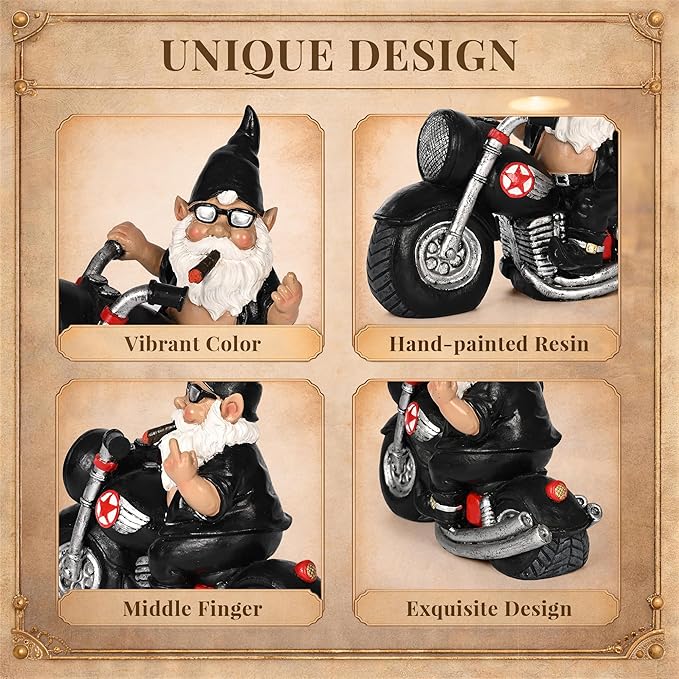 TISEJOY Garden Gnomes Statues 8",Garden Gnomes Outdoor,Gnomes Decorations for Yard, Gnome Garden Statue Indoor and Outdoor, Gnome Sculptures for Desk Patio Backyard and Windowsill,Garden Gifts for Mom