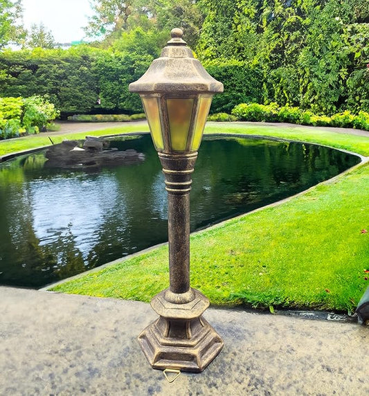 coolboy Street Light Garden Statue for Dogs to Pee On,Puppy Pee Post Training Tool Street Lamp Resin Statue,Indoor Outdoor Street Lights Decor Figurines for Yard Art and Garden Lawn,The （Gold）