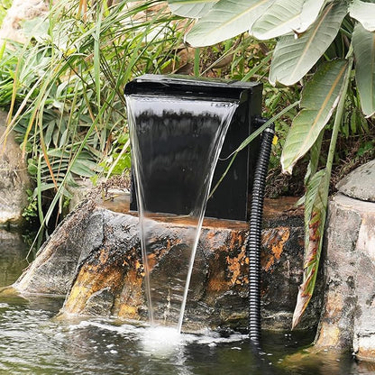 Pond Tubing ID 1” × 10ft Black Corrugated Flexible Reinforced Waterfall Pond Tube Sump Pump Hose, with 2 Stainless Steel Hose Clamps, for Garden Ponds, Waterfalls, Filter