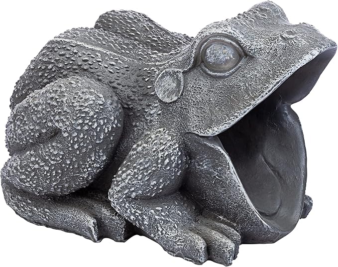 Design Toscano QM7512081 Garden Frog Decorative Object, Grey Stone