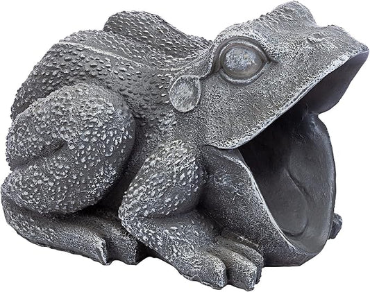 Design Toscano QM7512081 Garden Frog Decorative Object, Grey Stone