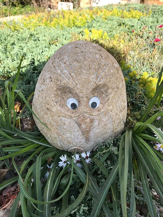 8" Natural Granite Boulder Bird - Hand Carved
