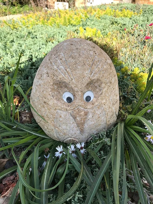 8" Natural Granite Boulder Bird - Hand Carved