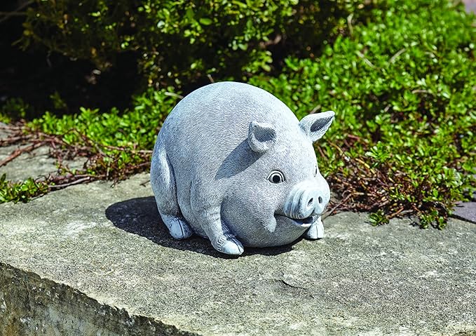 Roman - Pig Bluetooth Speaker Pudgy Pal, 6" H, Garden Collection, Resin and Stone, Decorative, Gift, Home Outdoor and Indoor Decor, Durable, Long Lasting