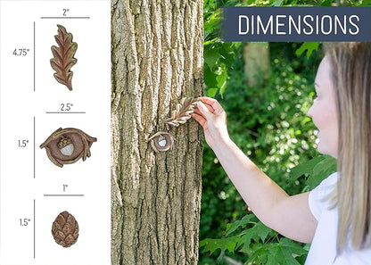 NAT & Jules Acorn Eyes Brown 3 inch Resin Stone Outdoor Tree Face Statue