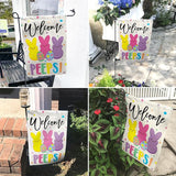 Easter Garden Flag (12x18) Double Sided - Welcome Bunny Spring Yard Flag - Easter Decorations Outdoor - Holiday Flag for Porch Patio Lawn Garden Decor