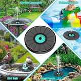 Solar Fountain Cyan Flower, Upgrade 3.5W Solar Bird Bath Fountains, Solar Powered Water Fountain with 7 Nozzles, 4 Fixed Pipes for Hummingbirds, Bird Bath, Garden, Pool, and Pond